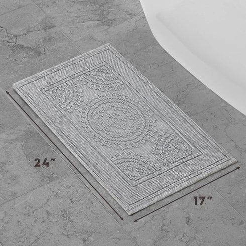 Jean Pierre New York Cotton StoneWash Medallion Bath Rug, 17x24 in., Gray