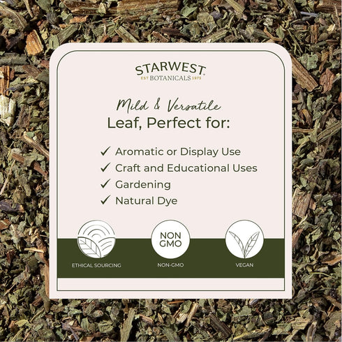 4 oz Starwest Botanicals Organic Dried Comfrey Leaf - Natural Herb for Topical Application, Salve or Oil, Cut & Sifted