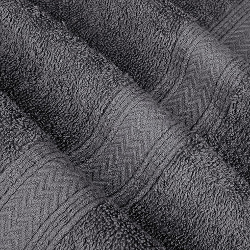 600 6 Set- 2 2 2 HILLFAIR Premium GSM - Piece Towel Bath, Hand & Washcloth - Grey Cotton Bath Towels - Machine