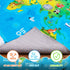 4x5ft Kids Playroom Rug, World Map Play Mat with Cute Animals, Washable Durable Soft Carpet Kid Educational Rugs
