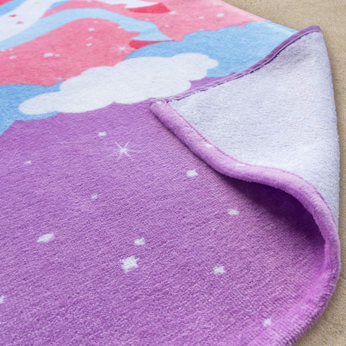 Softerry Rainbow Unicorn Velour Beach Towel for Kids, 28in x 55in, 100% Cotton (1 Towel)