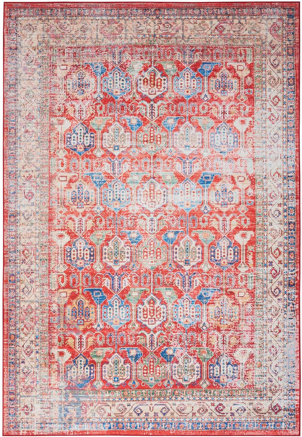 Nourison Fulton Medallion Red Area Rug 2' x 3', Easy Cleaning, Non-Shedding, for Bedroom, Living Room, Dining Room,
