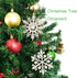 DearHouse 36Pcs Glitter Snowflake Ornaments for Christmas Party Decorations, 4 Inch Blush Gold