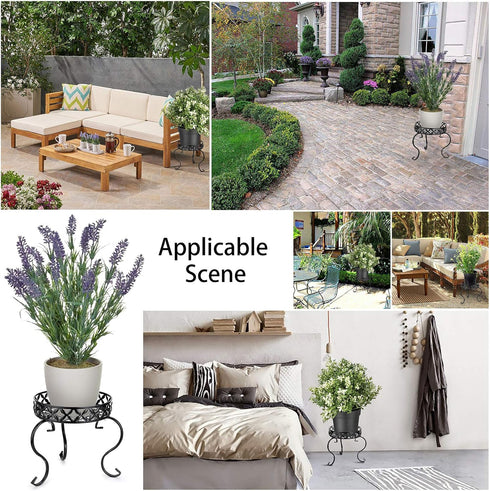 OwnMy Metal Round Plant Stand Indoor Outdoor Iron Flower Pot Holder, Heavy Duty Plant Stand Display Potted Rack