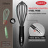 Walfos Silicone Whisk, 7+9in Mini Whisks for Non-Scratch Cookware, Perfect for Whisking, Beating, Blending, Black