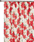 Violet Linen Decorative Christmas Printed Poinsettia Floral Design Shower Curtain, 72" X 72"