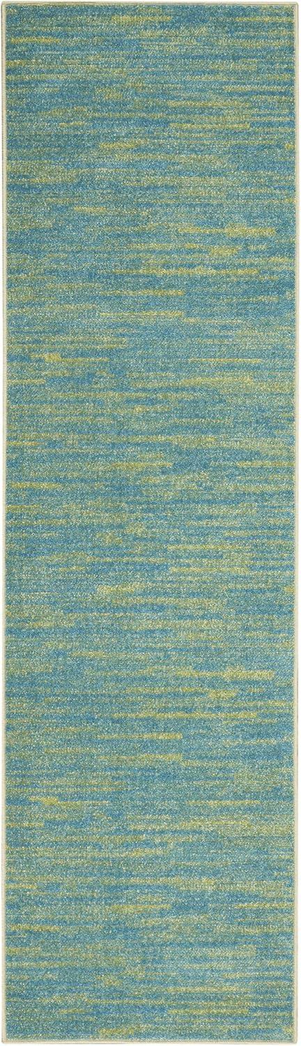 2'2" 7'6" (8' Nourison Home Nourison Essentials Blue Green x Area Rug - Easy Clean, Non Shedding, Bed Room, Living