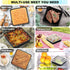 P&P CHEF 8 Inch Square Baking Pan with Lid Set, Non-Stick Square Cake Pans for Brownies and Lasagna, 4 Pieces