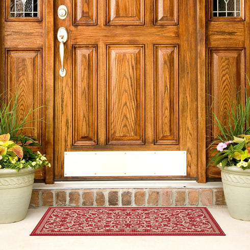 SAFAVIEH Courtyard Collection Accent Rug - 2' x 3'7", Red & Natural, Scroll Design, Non-Shedding & Easy Care, Indoor/Outdoor & Washable-Ideal for Patio, Backyard, Mudroom (CY2098-3707) by Safavieh