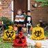CNhoqc 6Pcs Halloween Lawn Trash Bags - Zombie Warning Reusable Waste Bags with Twist Ties, Fallen Leaf Grass Clipping