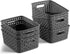 Set of 6 Plastic Storage Baskets - Small Pantry Organizer Bins with Cutout Handles for Kitchen and Home Organization