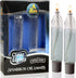 Ner Mitzvah Glass Paraffin Shabbat Candle Holder Cup & Wick, Lined Candle Shape, 2 Pack, 4”H (10cm)