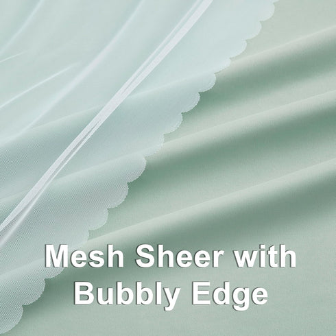 80% 84 inch Grommet 37"Wx84"Lx2 Bujasso Aqua Blackout Curtains with Sheer Overlay Mix and Match Double Layer Thermal
