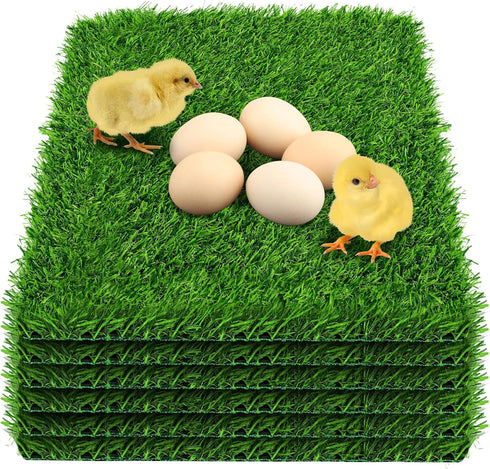 6 Pack Chicken Nesting Box Pads - Washable Artificial Grass Nesting Pads