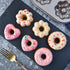 Fancy Donut Pan, 6 Cavity Heavy Duty Steel Non-stick Mold, Heart Flower Round Shaped Bund Pans for Oven Baking