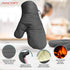 AVACRAFT Oven Mitts Pair, Flexible 100% Cotton with Heat Resistant Silicone, Thick Terry Cloth Interior, 500°F (Grey)