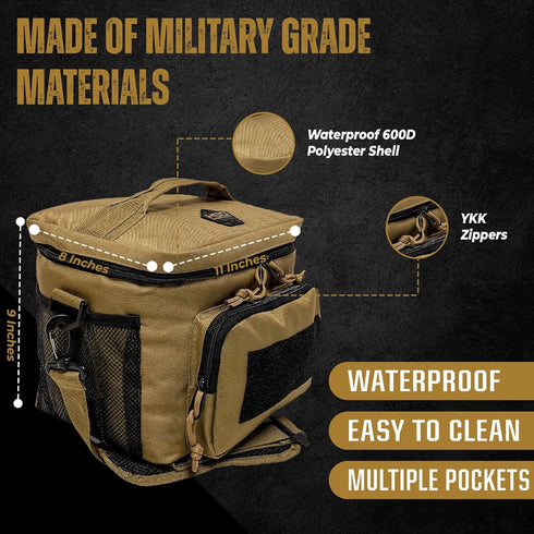Tactical Lunch Box by HighSpeedDaddy for Men & Women - Military Grade Insulated Lunch Bag - 11”x 9”x 8” (15L)
