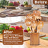 Kitchen Utensil Holder for Countertop, Wooden Utensil Crocks - Cooking Spoons Organizer