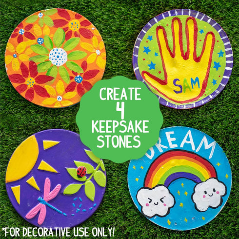 4 Summer 5, 6, 7, 8, 9, Made By Me Mix & Mold Your Own & Make DIY Personalized Stepping Stones, Great Spring & Weekend