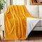 3D 50x60 inches PAVILIA Mustard Yellow Sherpa Fleece Throw Blanket for Couch, Soft Plush Fuzzy Blankets, Fluffy Flannel