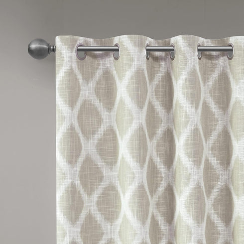 Sun Smart Blakesly Blackout Curtains, 50" x 84", Ikat Print, Thermal Insulated Light Blocking Drape