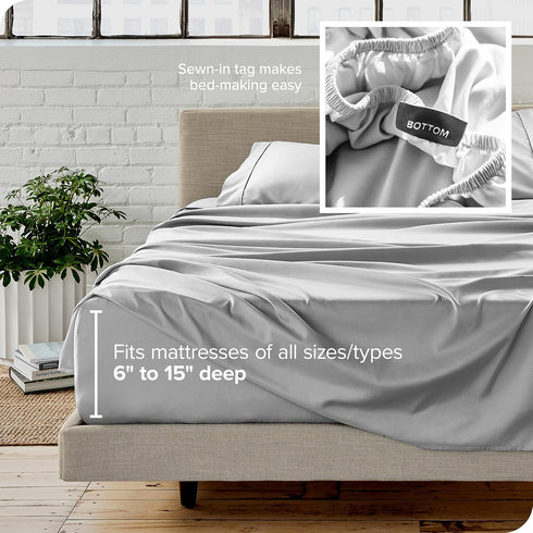 Set 1800 3 Set Bare Home Twin XL Sheet - Ultra-Soft Microfiber Twin Extra Long Bed Sheets - Double Brushed - Deep