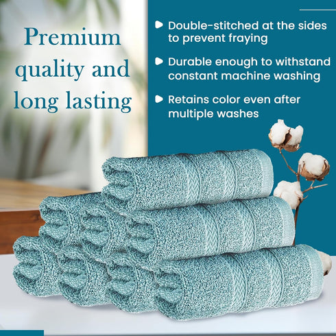8 Pack (8 650 100% 8 HALLEY Turkish Premium Washcloths Pieces) GSM Highly Absorbent Super Soft Cotton - Washcloths