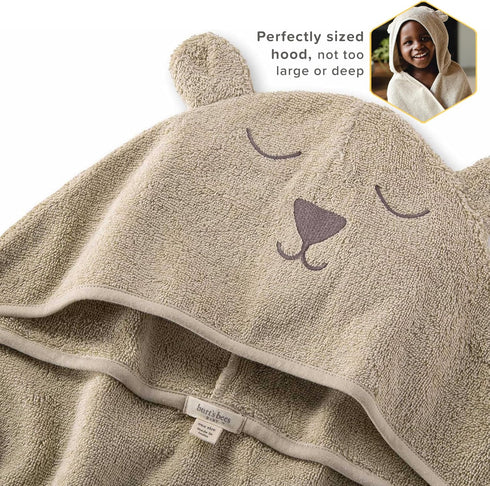 Burt's Bees Baby Toddler Hooded Animal Character Towels Organic Cotton, Unisex Bath Essentials, Soft Nursery Towel