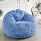 LIFEREVO Fluffy Faux Fur Bean Bag Chair Cover Blue (No Filler), Ultra-Soft