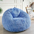 LIFEREVO Fluffy Faux Fur Bean Bag Chair Cover Blue (No Filler), Ultra-Soft