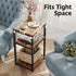 3 Simple Trending Side Table, End Table Night Stand, Tiers Shelf for Living Room, Rustic Brown