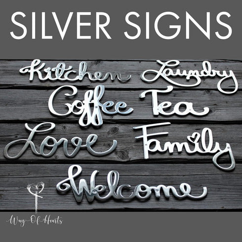 Metal Laundry Sign for Wall Decor - Silver, 11 X 6.3 Inches Hand Polished Stainless Steel with Installation Kit