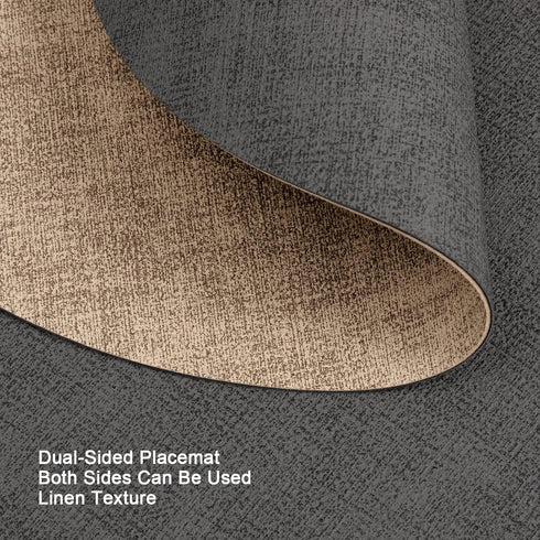 Set 6 Set 6) Myir JUN Round Placemats Dual Sided, Faux Leather Place Mats of Indoor Placemat for Dining Table Outdoor