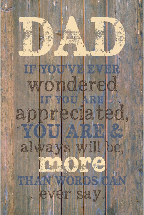 DEXSA Dad Wood Plaque - 6x9 Classy Vertical Frame Decoration, Made in the USA