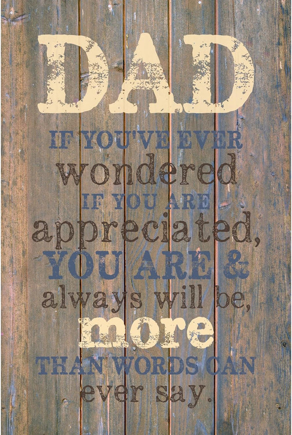 DEXSA Dad Wood Plaque - 6x9 Classy Vertical Frame Decoration, Made in the USA
