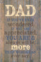 DEXSA Dad Wood Plaque - 6x9 Classy Vertical Frame Decoration, Made in the USA