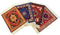 Set of 4 Rug Table Coasters – Oriental Design Fabric Drink Mats, Absorbent Kitchen Accessories, Red Blue