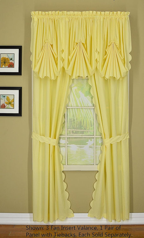 Today's Curtain Orleans Scallop Curtain, Buttercup 45" Panel Pair, 4-Piece Set, 60" W x 45" L