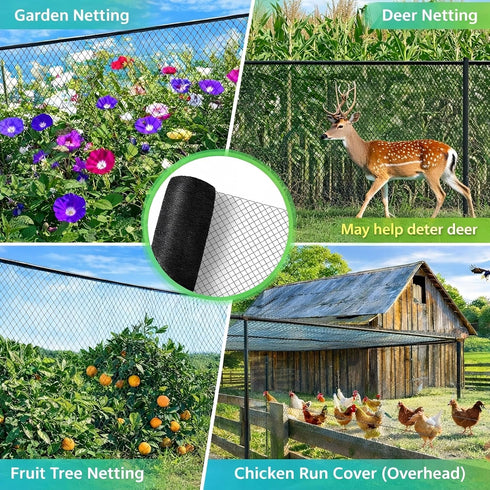 7.5 100 Netting for Chicken Coop, Chicken Netting for Hawks (Overhead), x ft HDPE Bird Netting, with Zip Ties