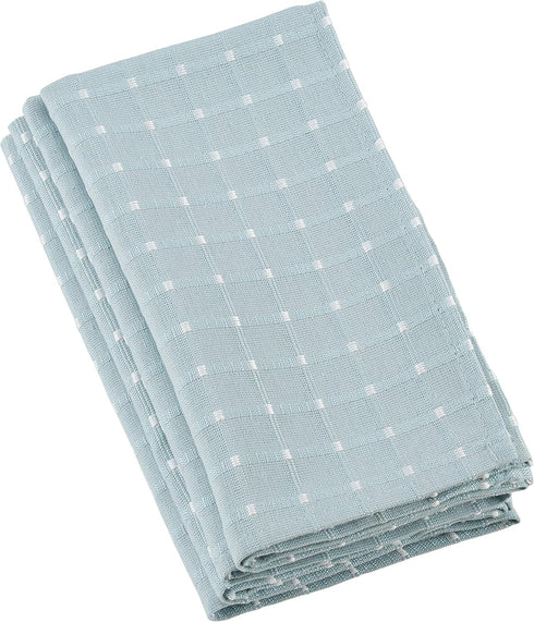 SARO LIFESTYLE 2136.A20S Cotton Blend Stitched Line Table Napkins (Set of 4) 20" Aqua