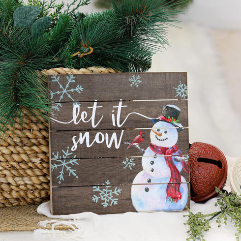 Sincere Surroundings Let It Snow 8 x 8 Decor