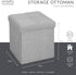 Simplify Faux Linen Folding Storage Ottoman | Single | Collapsible | Tufted Padded Seating | Foot Rest | Toy Box |