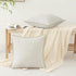 decorUhome Decorative Outdoor Throw Pillow Covers, 16x16 Set of 2, Rustic Neutral Farmhouse Linen for Couch