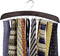 Richards Wooden Tie Rack, Hanging Organizer for Men's Closet Accessories, Holds 24 Ties, Walnut Wood