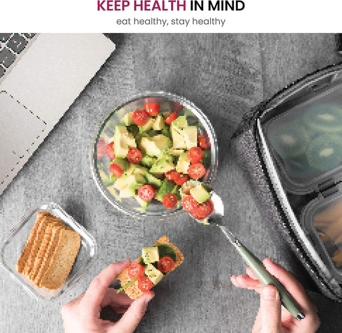 FineDine 24 Piece Glass Storage Containers with Lids - Leak Proof, Dishwasher Safe for Meal Prep or Leftovers, White