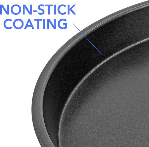 Non-Stick Round Cake Pans & Cookie Sheets Set - 3-Piece Bakeware Set (8-inch, 9-inch, 10-inch)