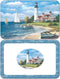 Counterart Lighthouse Mural Reversible Easy Care Plastic Placemat Set of 4 Made