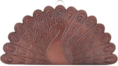 Antique Copper "Peacock" Trivet, 12" x 6" Kitchen Accessory