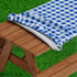 Sorfey Vinyl Picnic Table Fitted Tablecloth Cover, Checkered Design, 28 x 72 Inch, Blue