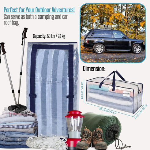 VENO 4 Pack Moving Bags with Backpack Straps, Clear Storage Bags for Packing Supplies and Dorm Room Essentials